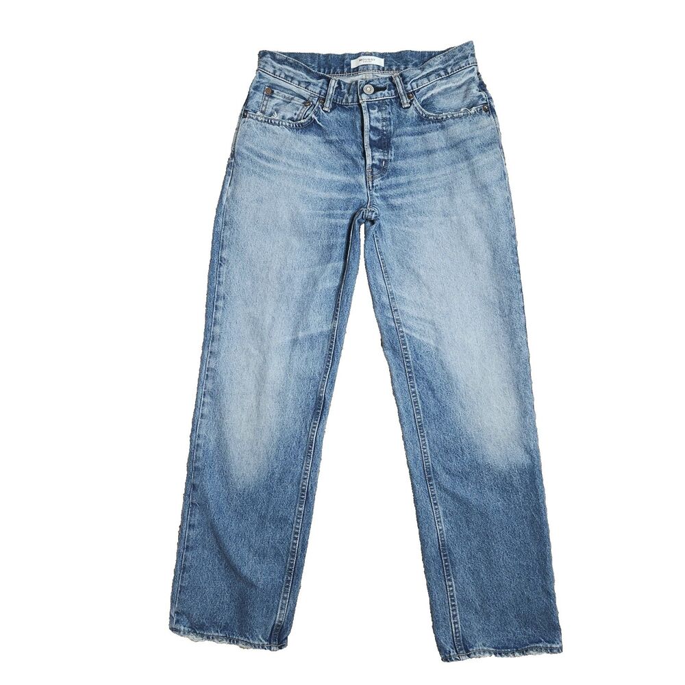 Moussy Vintage Cheval Straight Jeans 26 Low Rise Blue Made in Japan Rigid 90s